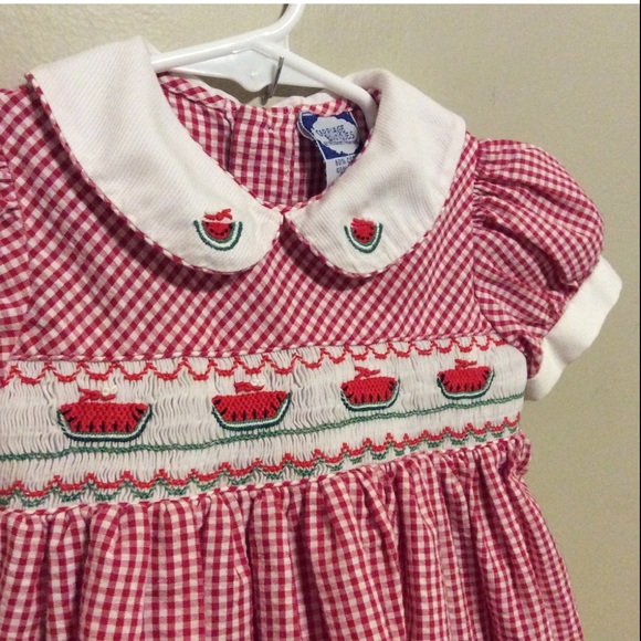 Watermelon, Smocked Dress. Size 12 months. Ex cond - Picture 2 of 3